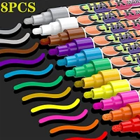 8 Liquid Chalk Markers for Blackboard, Signs, LED, and Glass