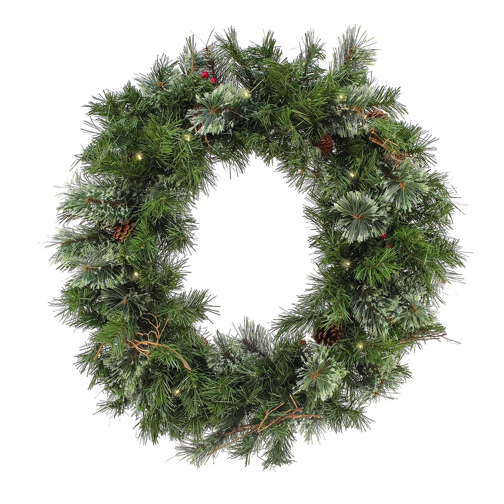 National Tree Company 30" Glistening Pine Wreath with LED Lights