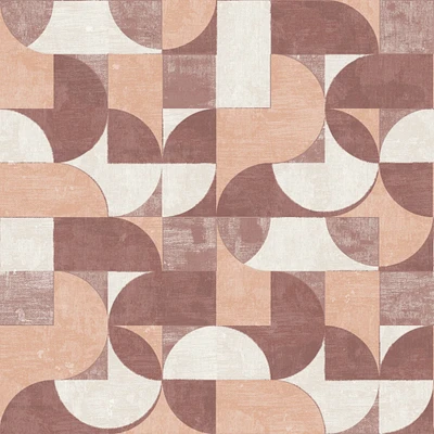 Tempaper & Co. Composed Shapes Peel and Stick Wallpaper, Redwood, 28 sq. ft.