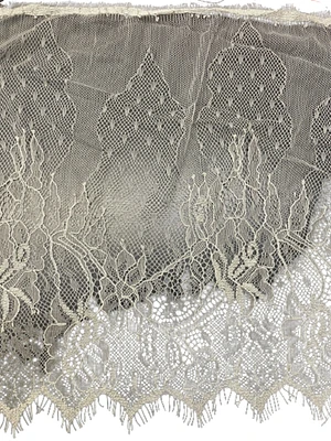 Kitcheniva 3 Yards Gray Eyelash Wide Polyester Lace Trim 11”