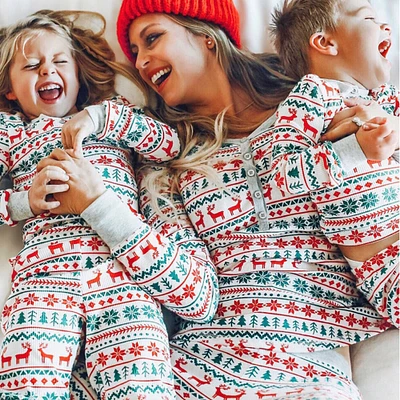 Family Matching Clothes Christmas Pajamas Set Mother Father Kids Son Matching Outfits Baby Girl Rompers Sleepwear Pyjamas