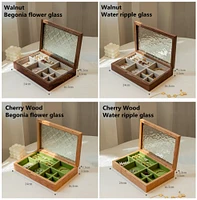 Solid Wood Vintage Glass Jewelry Box, Large Wooden Jewelry Box, High-end Exquisite Jewelry Wooden Storage Box, Gift for Women
