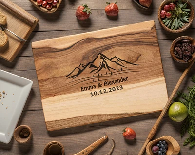 Custom Carved Cutting Board, Personalized Wooden Cutting Board, Walnut or Oak Cutting Board, Personalized Housewarming Closing Gift