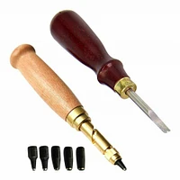 Vintage Leather Craft Tools Kit for Stitching, Sewing, Beveling, and Punching