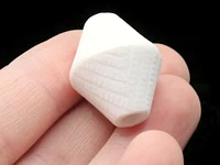 6 25mm White Vintage Plastic Large Hole Bicone Beads