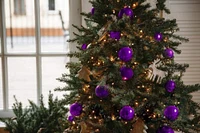 34-Piece Christmas Glitter Ball Ornaments (1.5") Xmas Tree Decorations