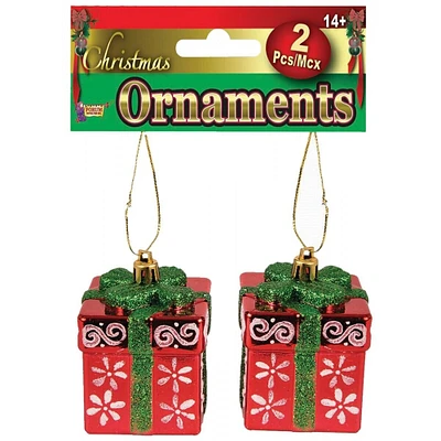 Mini Gift Box Christmas Ornaments 2 pcs