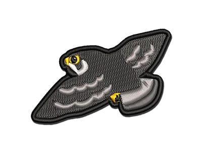 Soaring Peregrine Falcon Bird of Prey Multi-Color Embroidered Iron-On Patch Applique