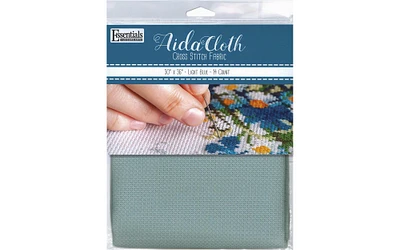 Essentials By Leisure Arts  Aida Cloth, 14 count, 30" x 36", Light Blue cross stitch fabric for embroidery, cross stitch, machine embroidery and needlepoint