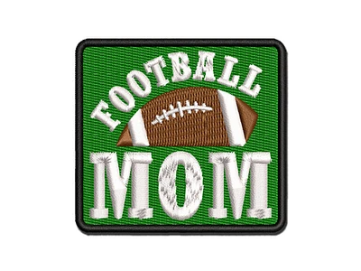 Football Mom Multi-Color Embroidered Iron-On Patch Applique