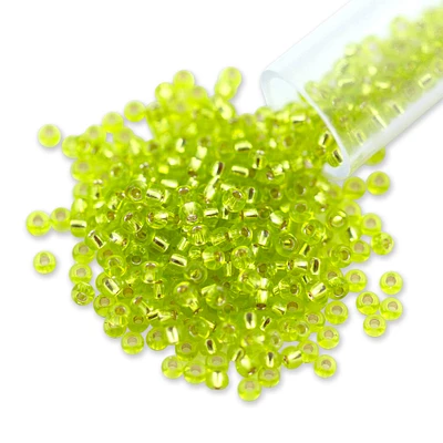 Miyuki Round Rocaille Seed Bead 11/0 Silver Lined Lime Green