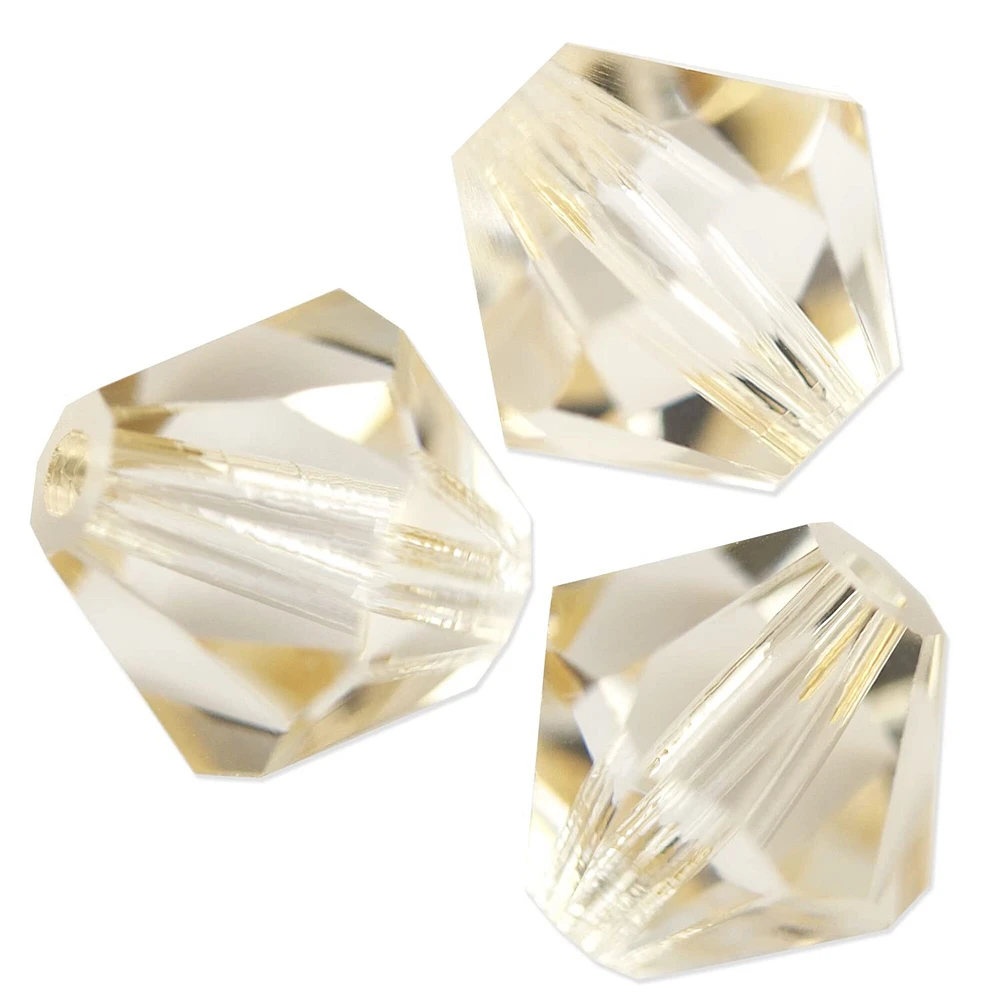 Preciosa Crystal Bicone Bead 4mm Crystal Honey (Package of 50)