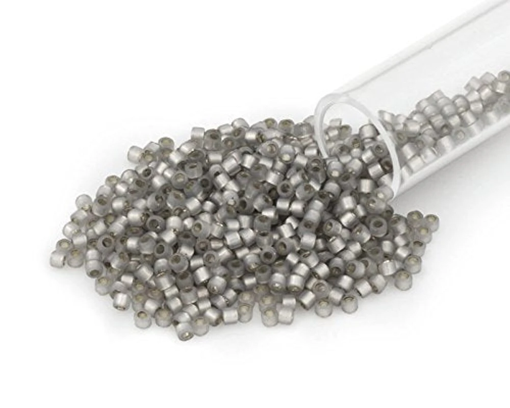 Miyuki Delica Seed Bead 11/0 Silver Lined Grey