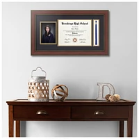 ArtToFrames inch Diploma Frame with 5x7 Inch Image Opening and Tassel Opening - Framed with Black and Gold Mats