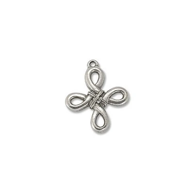 JewelrySupply Pendant | Cross 24x23mm Pewter Antique Silver Plated (1-Pc)