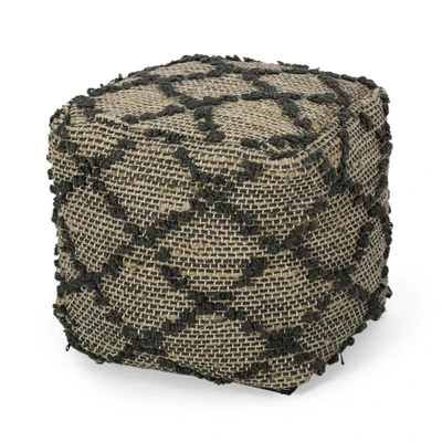 GDFStudio Cimarron Handcrafted Boho Fabric Cube Pouf