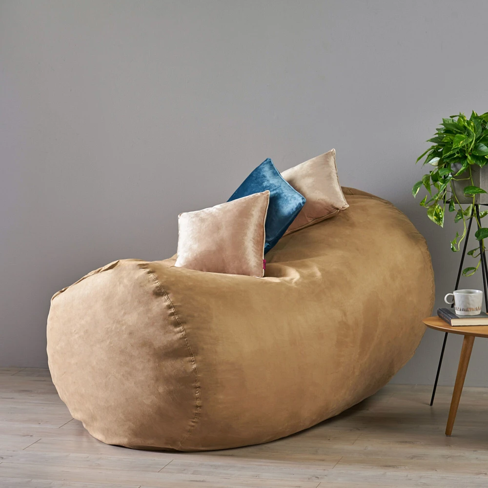 GDF Studio Haley 6.5 Ft Suede Bean Bag