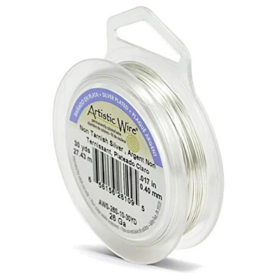 Artistic Wire Jewelry Wire Non-Tarnish Silver Plated 26 Gauge (30-Yd)