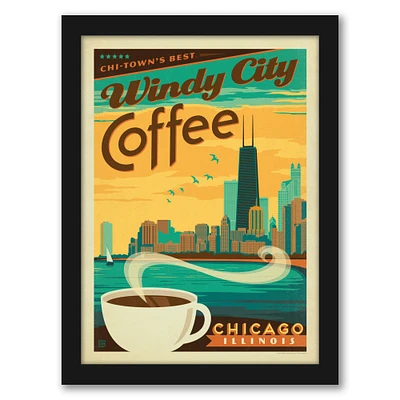 Coff Chicagocoffee by Anderson Design Group Black Framed Print - Americanflat