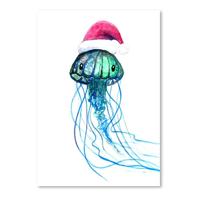 Santa Jellyfish by T.J. Heiser  Poster Art Print - Americanflat