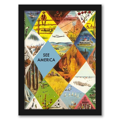 See America Travel Poster by Found Image Press Frame