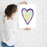 Heart Navy Pink by Lisa Nohren  Poster Art Print - Americanflat