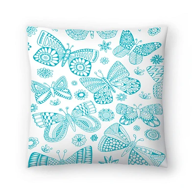 Patterned Butterflies by Rebecca Prinn Americanflat Decorative Pillow