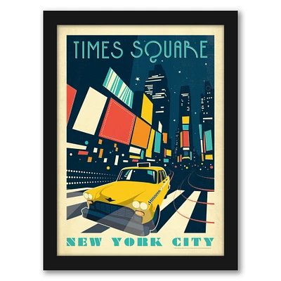 New York Times Square by Anderson Design Group Black Framed Print - Americanflat