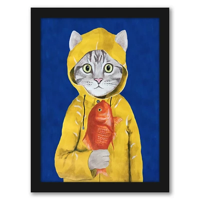 Cat With Fish by Coco De Paris Frame  - Americanflat