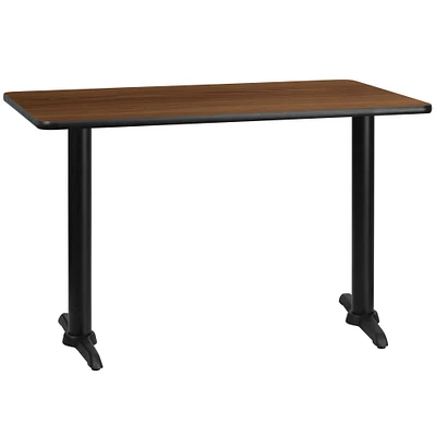 Emma and Oliver 30"x48" Rectangular Laminate Table with 5"x22" Table Height Bases