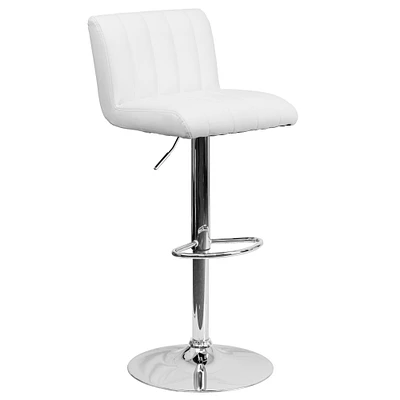 Emma and Oliver Vertical Stitch Back/Seat Swivel Adjustable Height Barstool