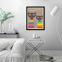 Mod Cats by Anderson Design Group Black Framed Print - Americanflat