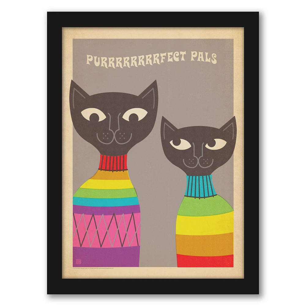 Mod Cats by Anderson Design Group Black Framed Print - Americanflat