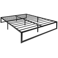 Emma and Oliver 14" Metal Platform Bed with Steel Slat Support and 12.5" of Underbed Storage - No Box Spring or Foundation Required