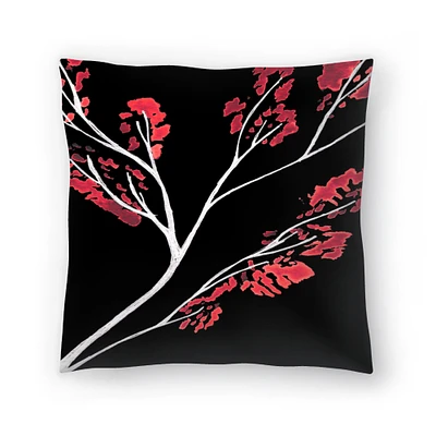 Watercolor Sakura Tree Throw Pillow Americanflat Decorative Pillow