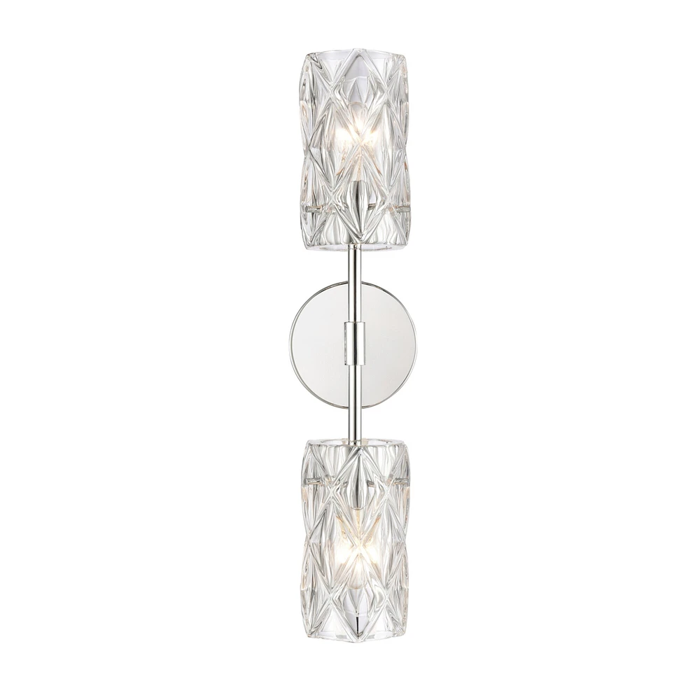 Elk Showroom Forma de Crystal 21 High 2-Light Sconce - Polished Chrome