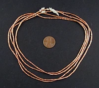 TheBeadChest Copper Tube Ethiopian Beads 2x2mm African 27 Inch Strand Handmade