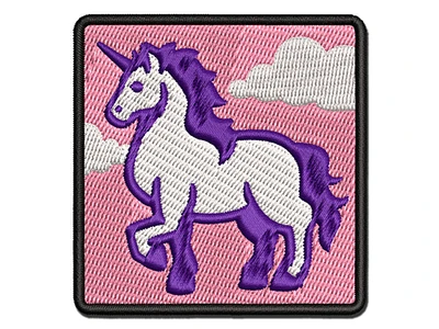Elegant Majestic Mythical Unicorn Multi-Color Embroidered Iron-On Patch Applique