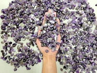 Drilled Tumbled Amethyst Crystal Chips