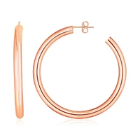 14k Rose Gold Polished Hoop Earrings