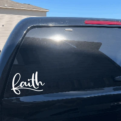 Faith vinyl car decal, two styles available multiple sizes available