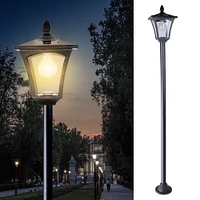 63" Outdoor Solar Lamp Post Light w/out Planter Waterproof Solar Post Street Lamp