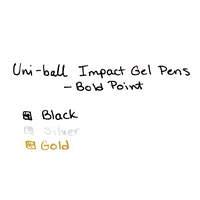 Uni-Ball 207 Impact Stick Gel Pen, Bold 1mm, Black Ink, Silver/Black Barrel