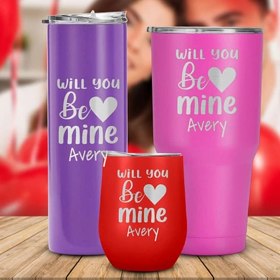 Will You be mine Customize Name Tumbler, Best Gift for Her,Him,Valentines Day Gift, Proposal Gifts