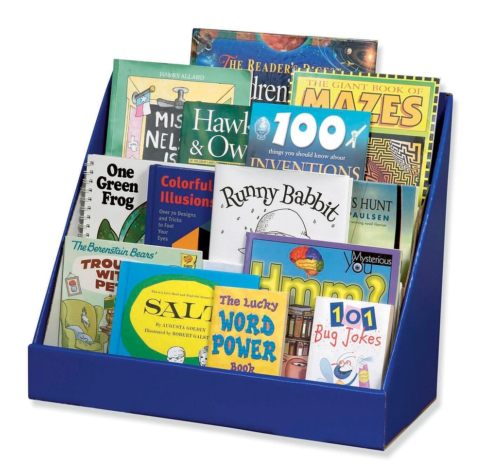 Classroom Keepers 3-Tier Bookshelf & Book Case, 20 x 10 x 17 Inches, Glossy, Blue