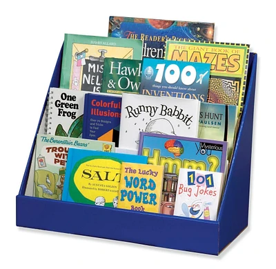 Classroom Keepers 3-Tier Bookshelf & Book Case, 20 x 10 x 17 Inches, Glossy, Blue
