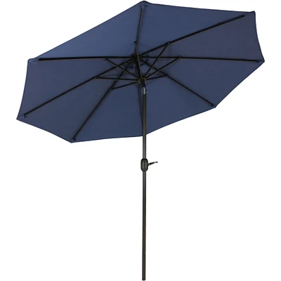 Sunnydaze 9 ft Aluminum Patio Umbrella with Tilt and Crank - Navy Blue by