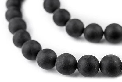 TheBeadChest Matte Round Black Onyx Beads (10mm): Organic Gemstone Round Spherical Energy Stone Healing Power Crystal for Jewelry Bracelet Mala Necklace Making