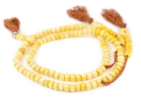 TheBeadChest Yellow Rustic Bone Mala Beads (6mm)