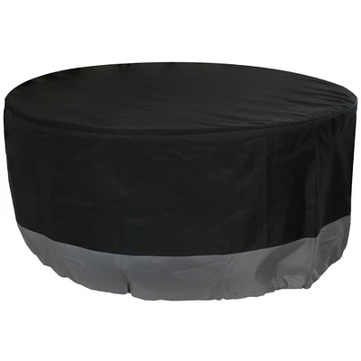 Sunnydaze 30 in 2-Tone Polyester Round Outdoor Fire Pit Cover - Gray/Black by